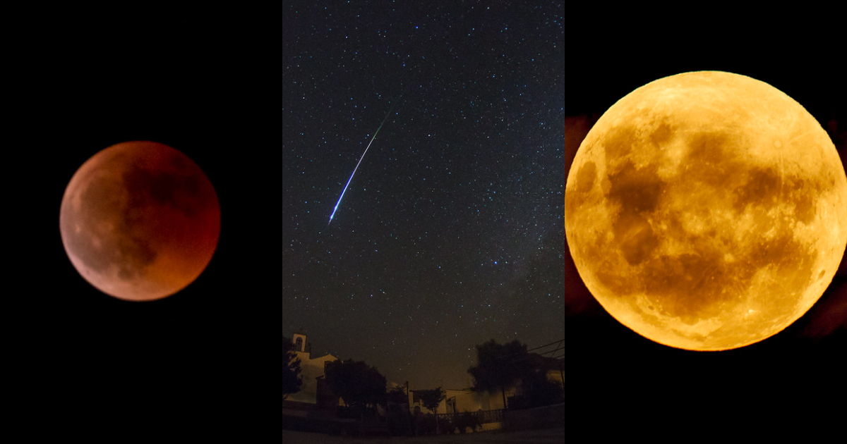 Lluvias de estrellas eclipses y superluna fenómenos astronómicos