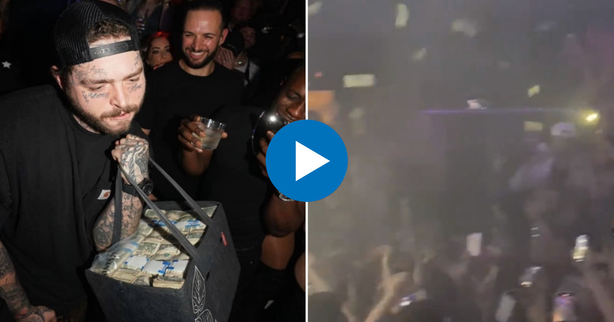 Lluvia de 50 mil dólares en concierto de Post Malone en un club de Miami