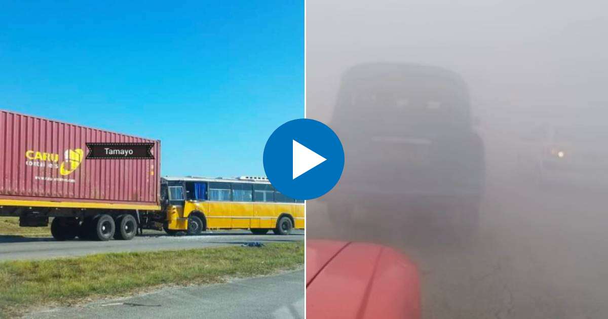 Accidente en medio de una intensa neblina en Autopista de Pinar del Río © Facebook / ACCIDENTES BUSES & CAMIONES por más experiencia y menos víctimas!