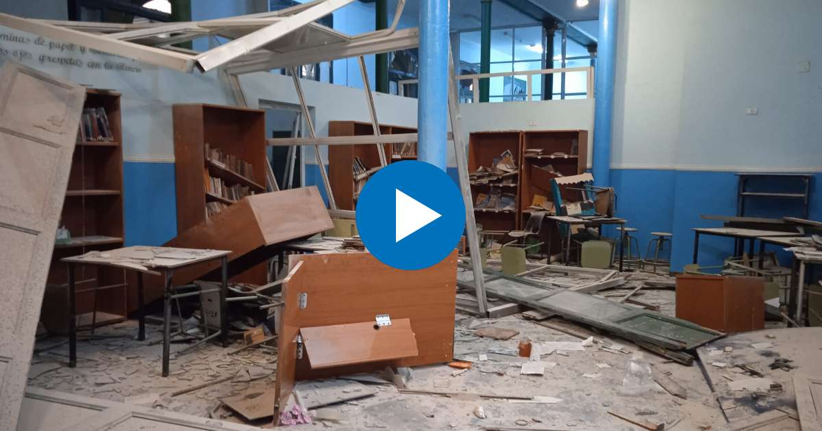 Escuela primaria dañada por explosión en Hotel Saratoga © Twitter / Canal Caribe
