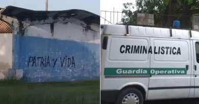 Pintan cartel de "Patria y Vida" en un estadio de La Habana