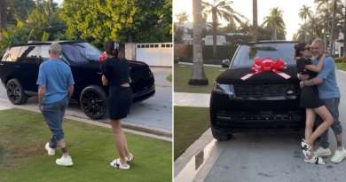 Gianluca Vacchi sorprende a Sharon Fonseca con lujoso auto de terciopelo por su cumpleaños