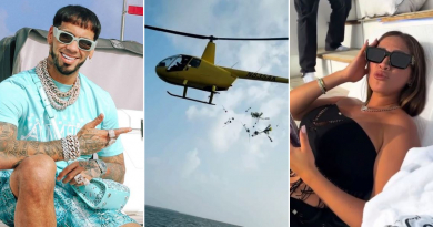 Anuel AA sorprende a su novia lanzando flores desde un helicóptero al mar: "Aprendan a tratar a sus mujeres"