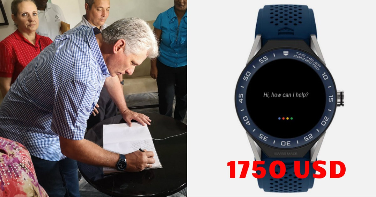 El reloj inteligente de lujo de Díaz-Canel, un TAG Heuer 