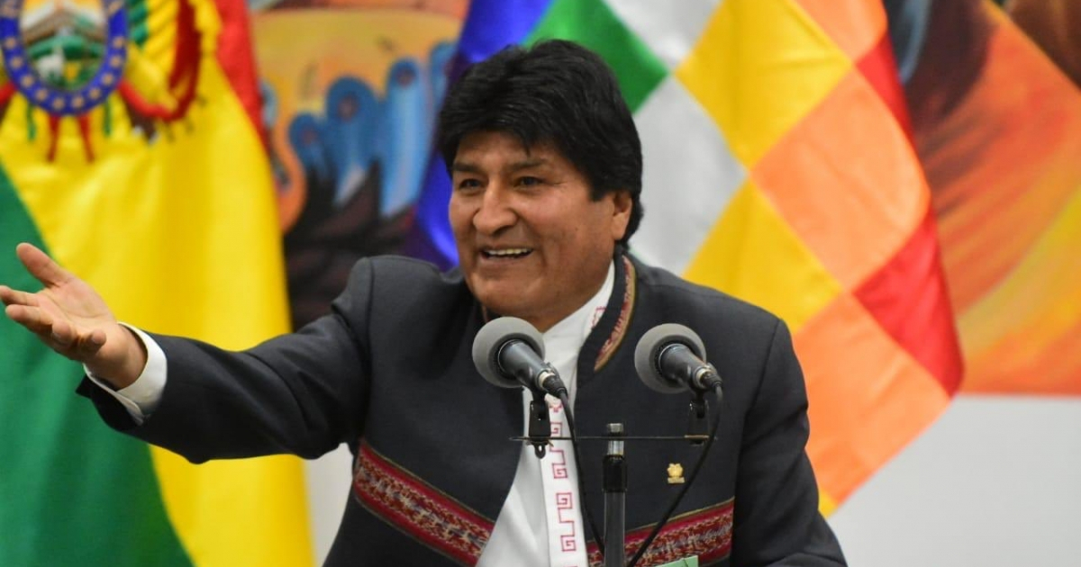 Evo Morales gesticula durante una rueda de prensa © Twitter / Evo Morales