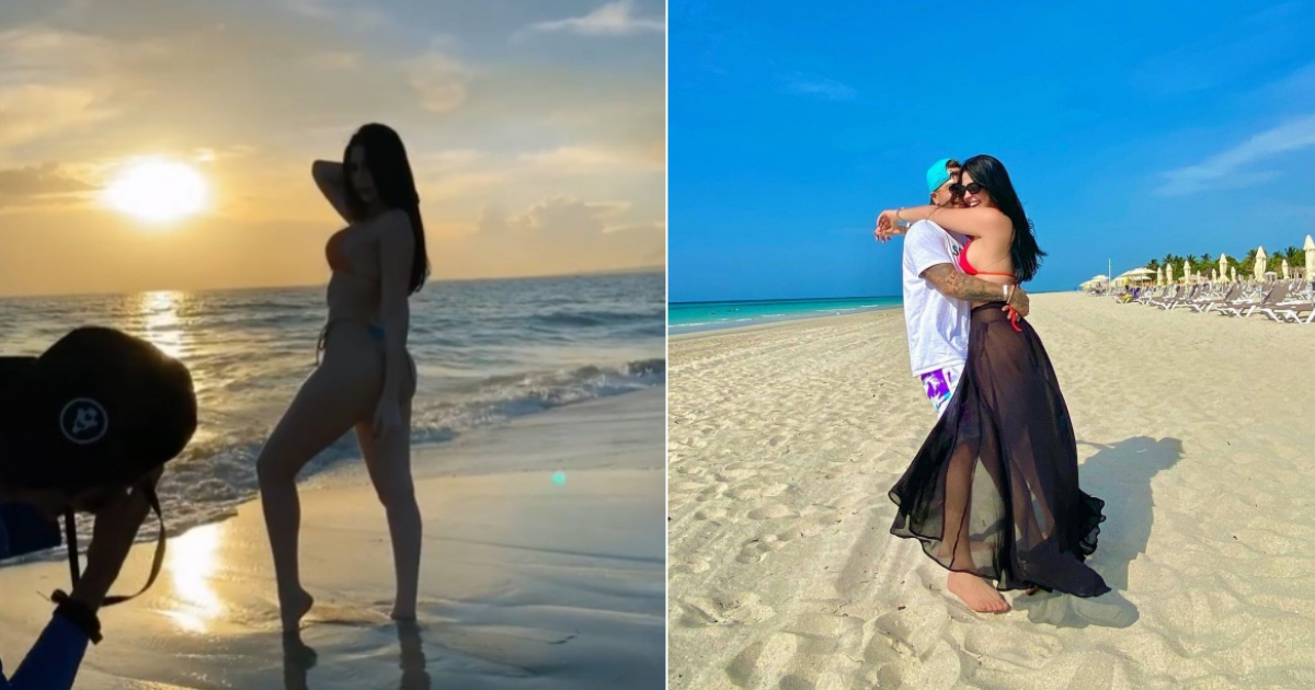 Sensual sesión de fotos de Yomil y su novia Daniela Reyes