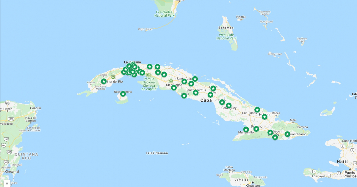 crean mapa con localización de las protestas en cuba