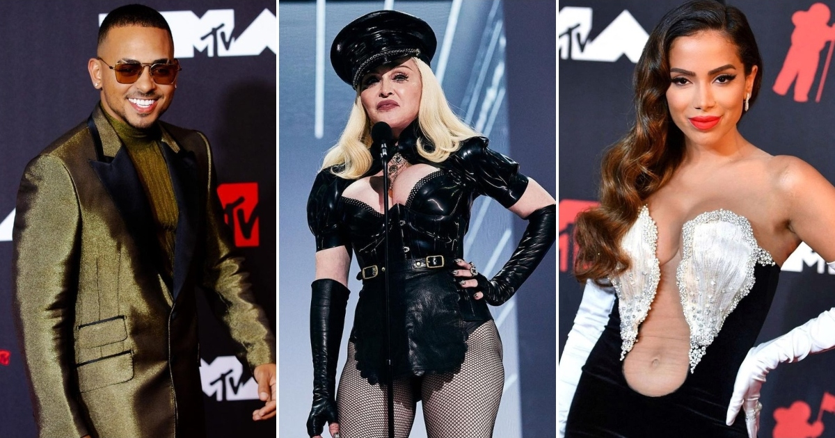 Ozuna, Madonna, Anitta en los MTV VMA 2021 © Instagram / Ozuna, Madonna, Anitta