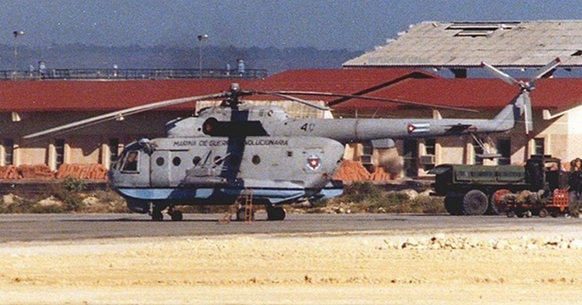 Helicóptero Mi-14, número 40, cedido por Cuba a Corea del Norte © Aeropuerto de Varadero, Cuba