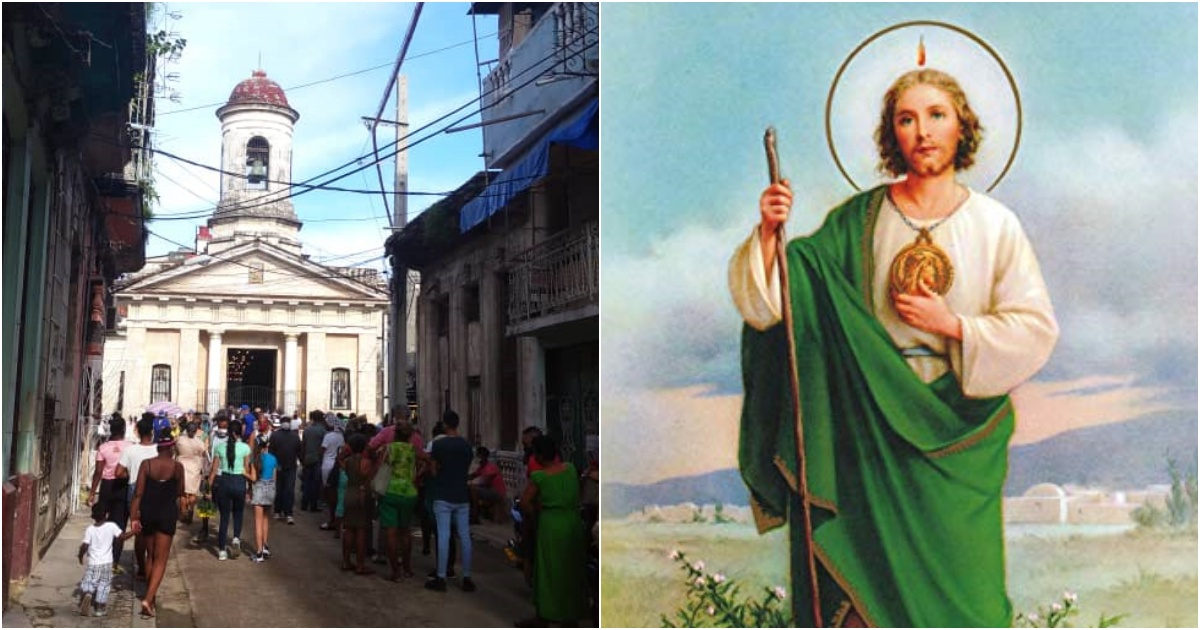 Cubanos celebran Día de San Judas Tadeo en su iglesia de La Habana Vieja