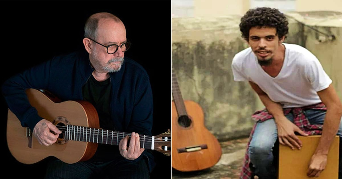 ERl cantautor Silvio Rodríguez y el joven músico Abel Lescay © Instagram / Silvio Rodríguez - Facebook / Abel Lescay